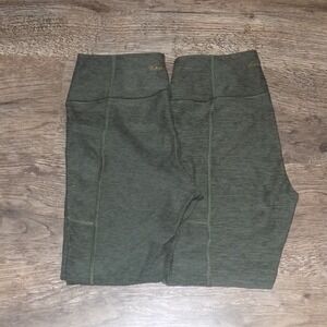 Victoria's Secret PINK High Waist Leggings Olive‎ Green Pocket Athleisure Small